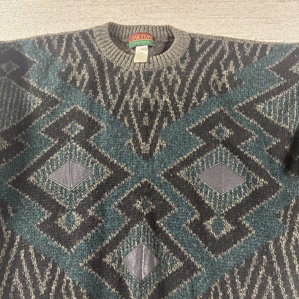 Southwestern Western Ranchwear Cabin Wool Knit Sweater Oakton L Vintage 90's